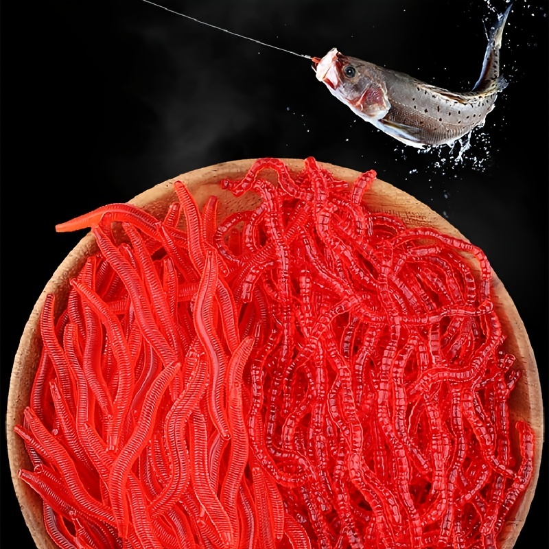 Lure Soft Bait Simulation Fishing Bait Earthworm Red Worm - Temu