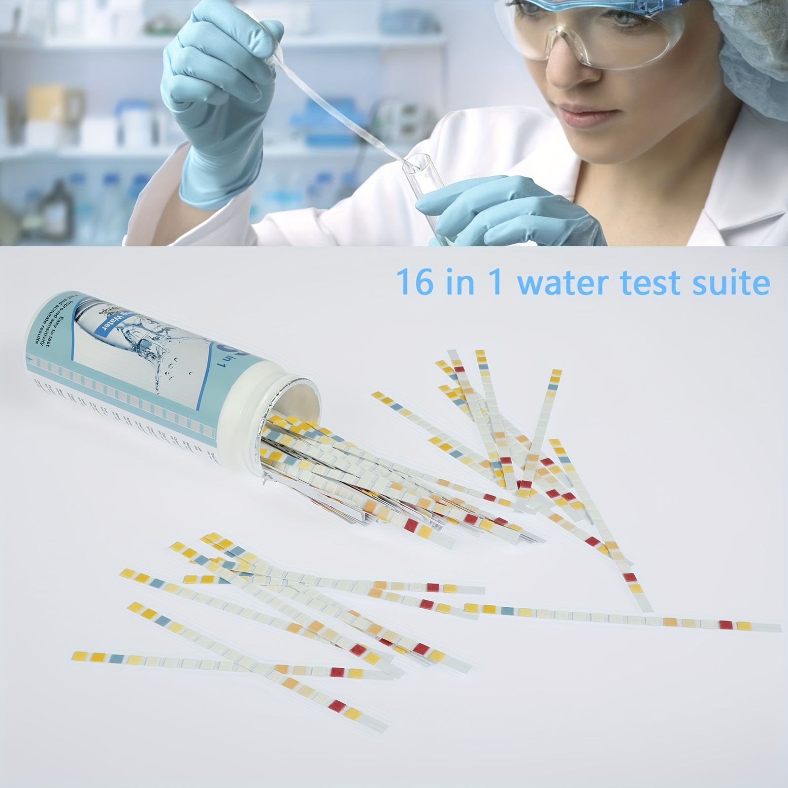 Test de l'eau, kit de Test de l'eau Potable 16 en 1 pour Robinet et Test de  qualité de l'eau pour détecter la dureté, Le PH, Le cuivre, Le Fer, Le  Nitrate