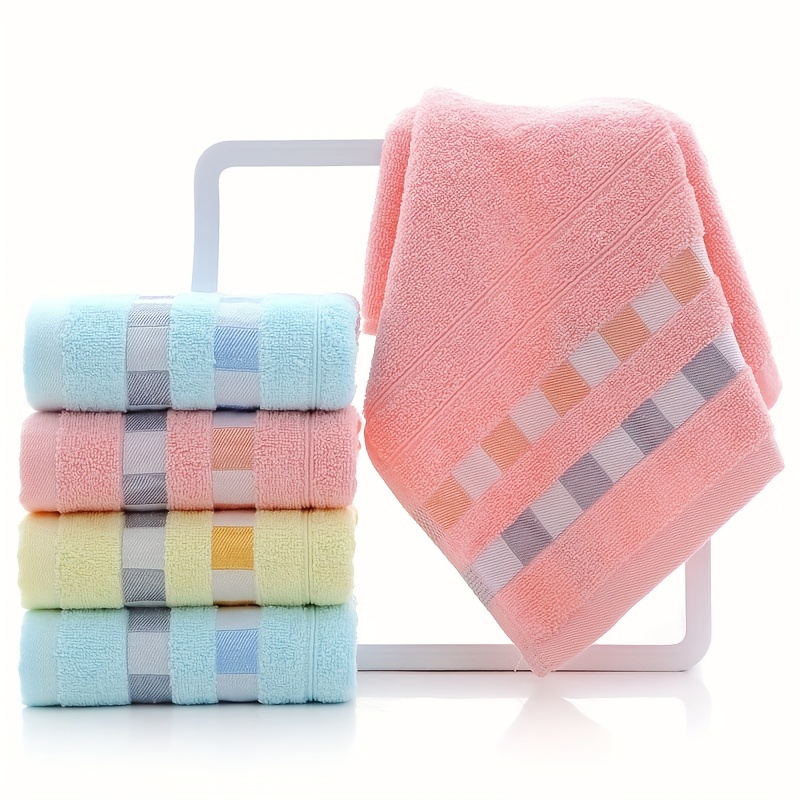Checkered Hand Towels Minimalist Checkerboard Fingertip Towels Bath Towel Set for Bathroom Dorm Teens (Hand Towels, Pink)
