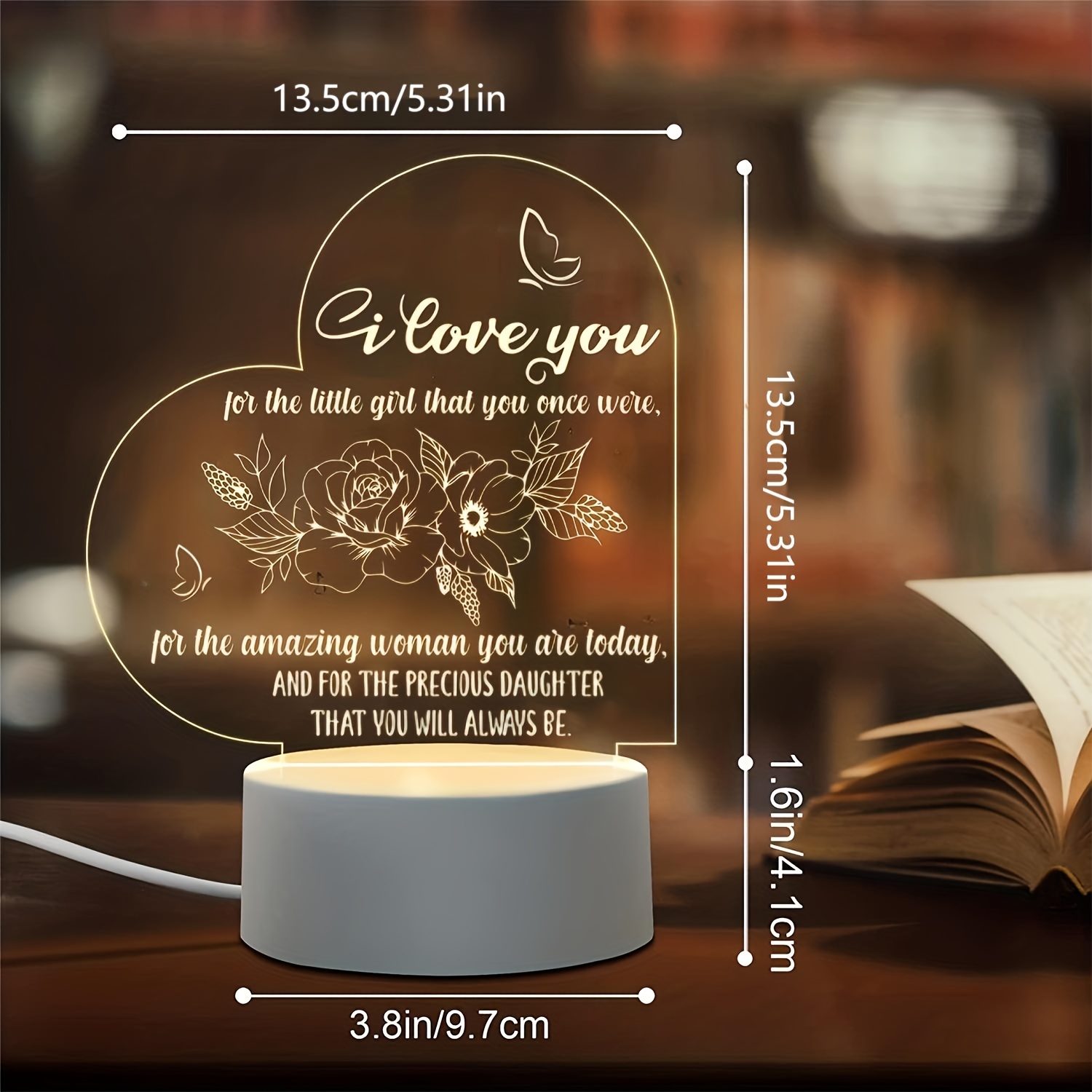 Gifts For Mom 3d Acrylic Nightlight Engraved Night Lights - Temu