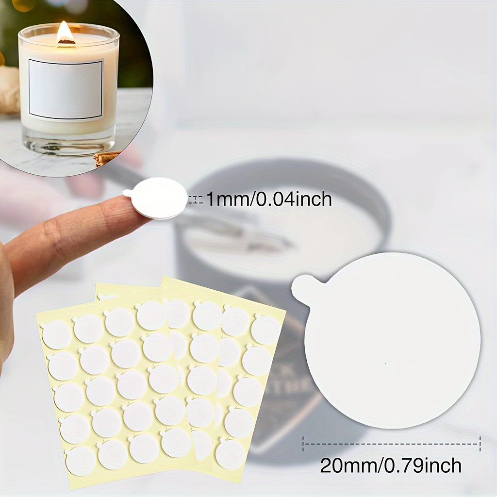 120Pcs Candle Wick Stickers, Heat Resistance Candle Making Double-Sided  Stickers,Candle Making Kit
