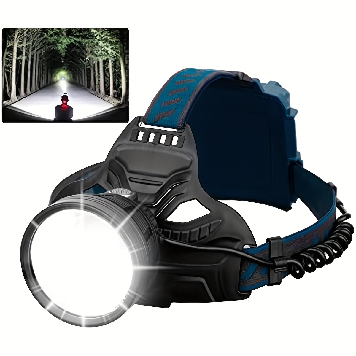 NUCWO 200000 Lumens Headlamp Rechargeable XHP70.2 Super Bright Powerful LED  Headlamp,Adjust Focus 3 Modes Waterproof Headlight,Power Bank Function for  Camping Biking Hiking (a) 
