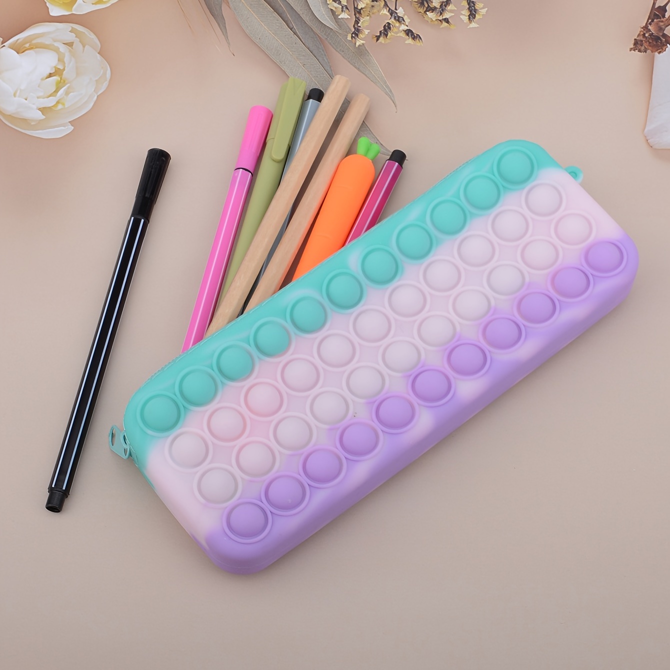 Gradient Silicon Pencil Case  Eco-friendly school stationery and