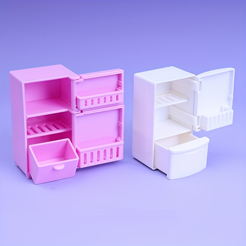 Retro Miniature Kitchen Plastic Fridge Refrigerator Freezer For