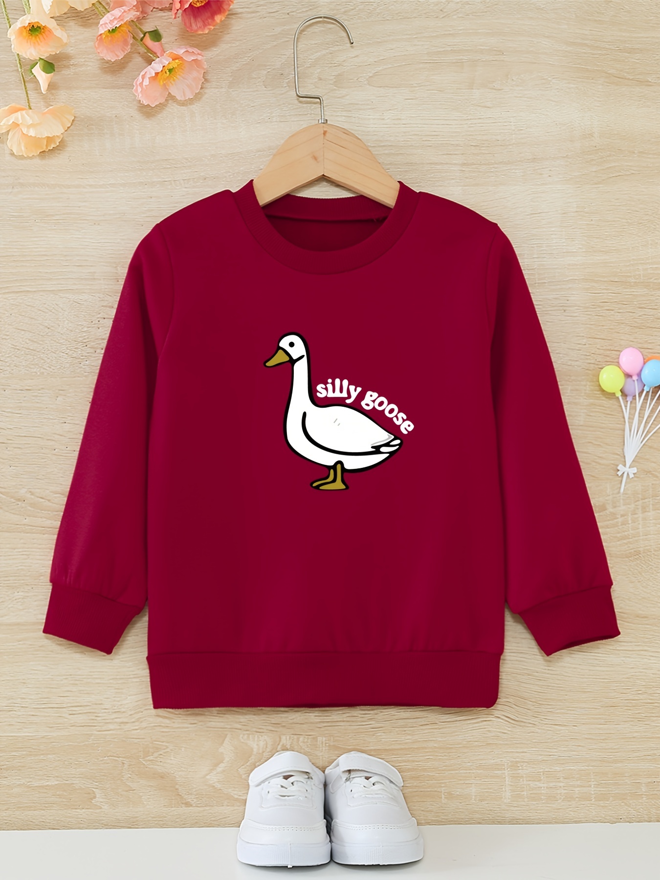 silly Goose'' Graphic Round Neck Casual Pullovers Girls - Temu