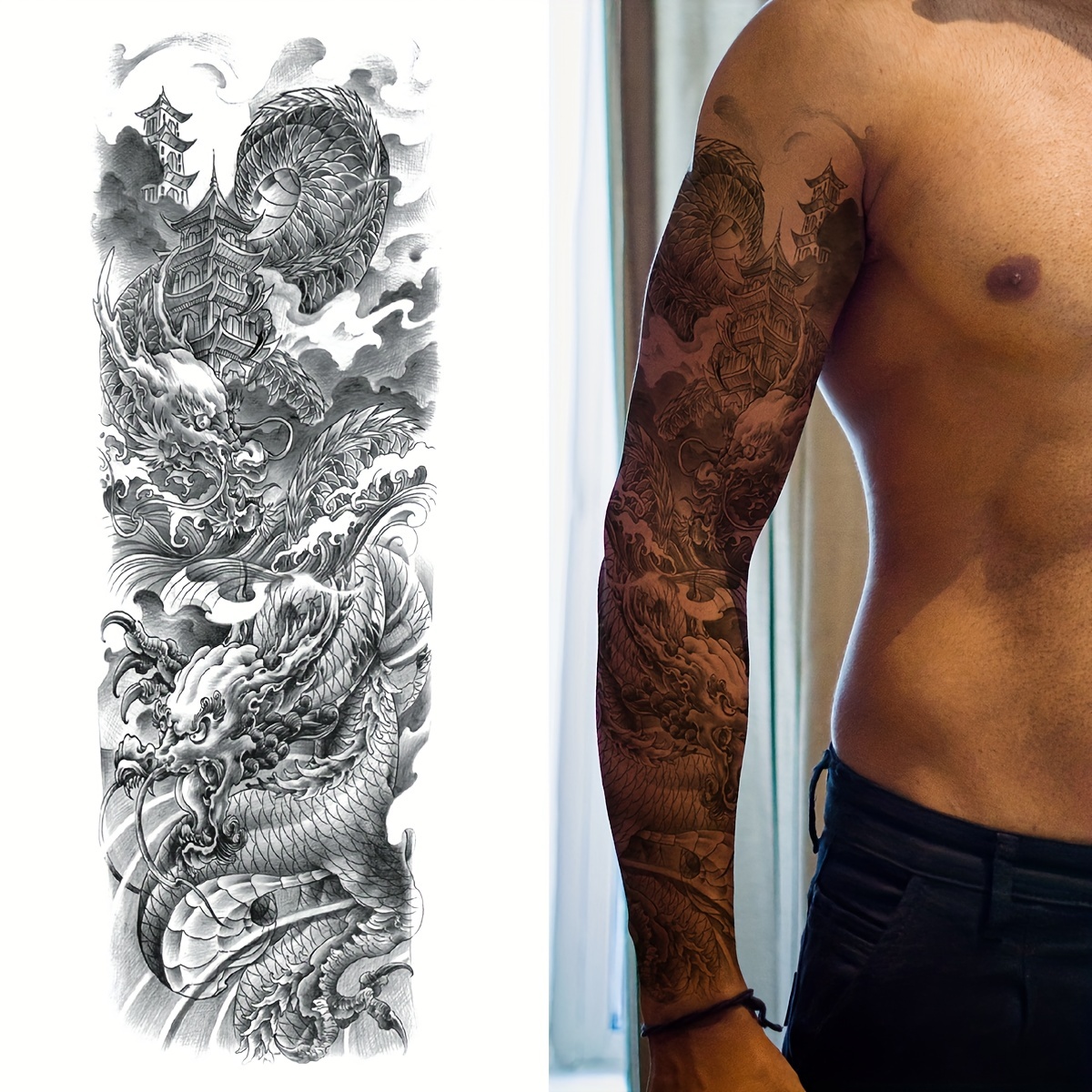 chinese warrior tattoo sleeve