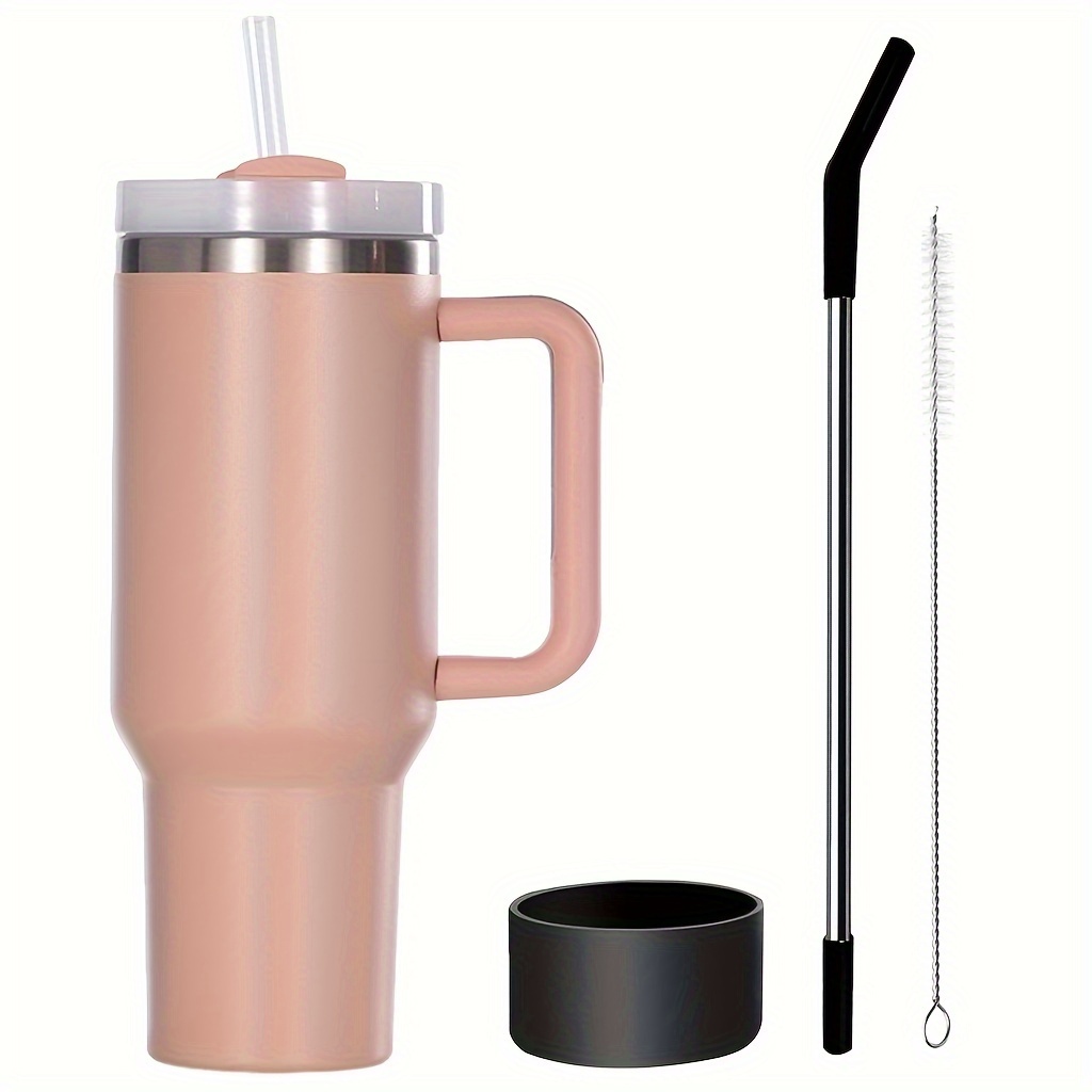 Christmas Insulated Tumbler With Handle With Straw Lid Leak - Temu