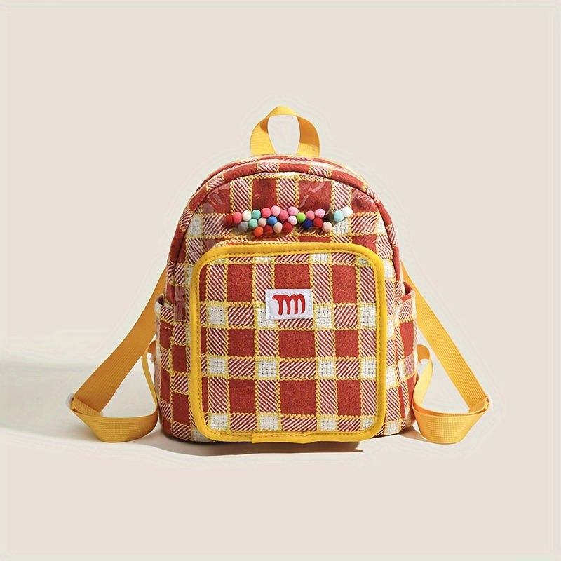 Yellow best sale plaid backpack