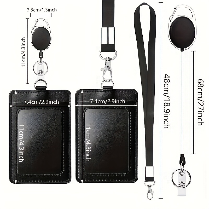 Retractable Badge Holder, ID Holder with Detachable Neck Lanyard