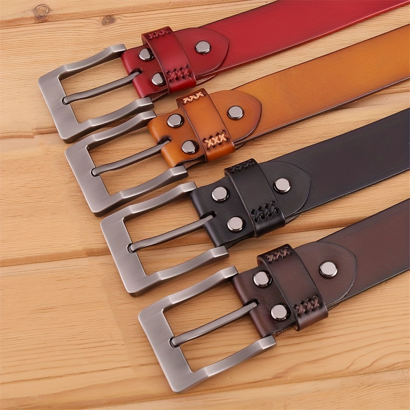 

1pc Top Layer Cowhide Men's Belt Simple And