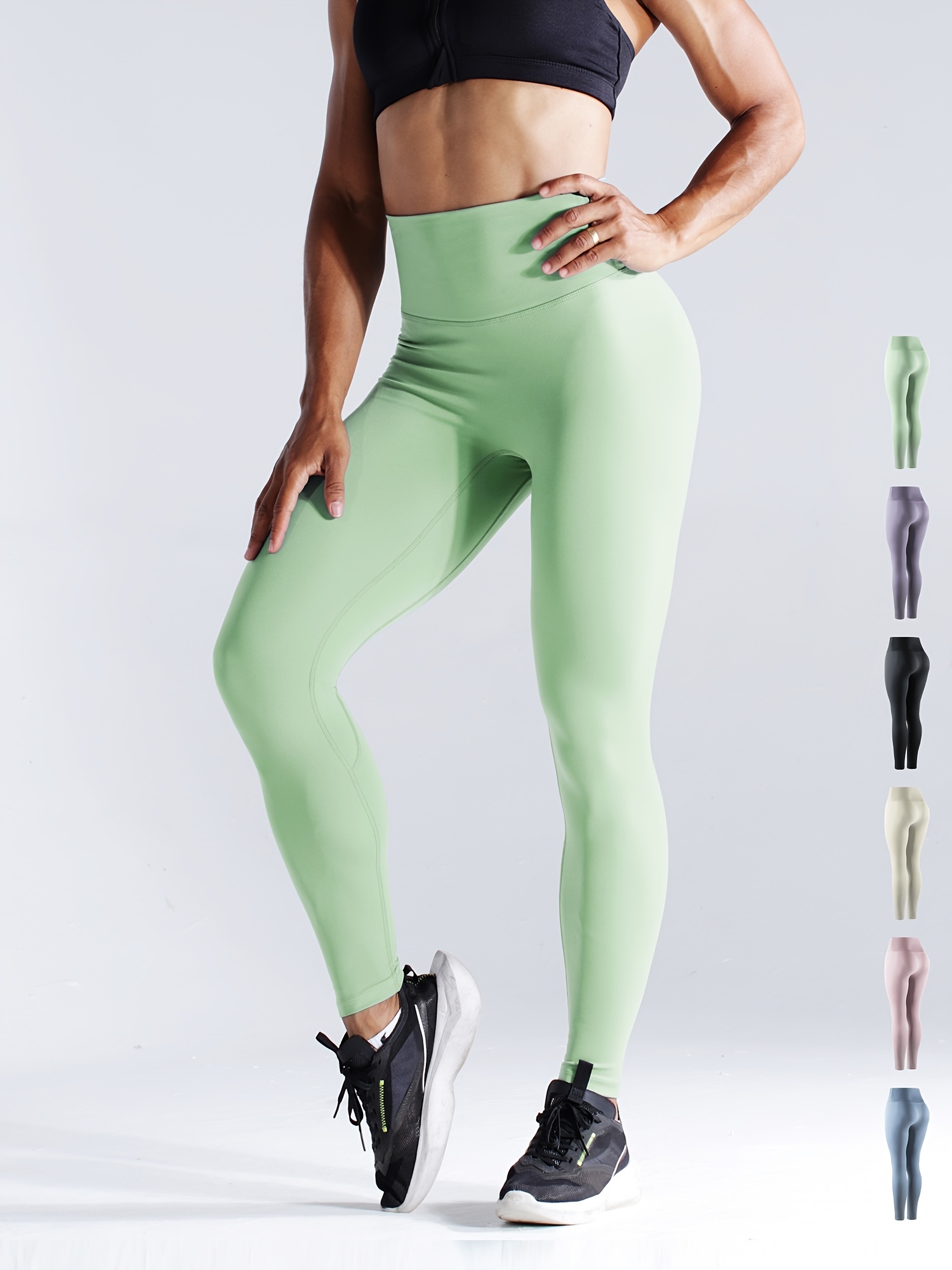 Sheer Yoga Pants Women Legging Sports pants Solid Color High Waist Gym Wear  Fitness Athletic Leggings Elastic Trousers Girls63