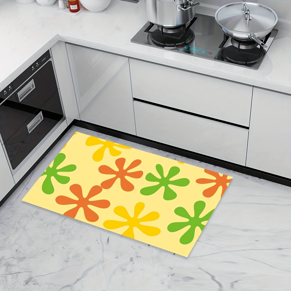 Floral Floor Mat, Super Absorbent Quick Drying Bare Bath Mat