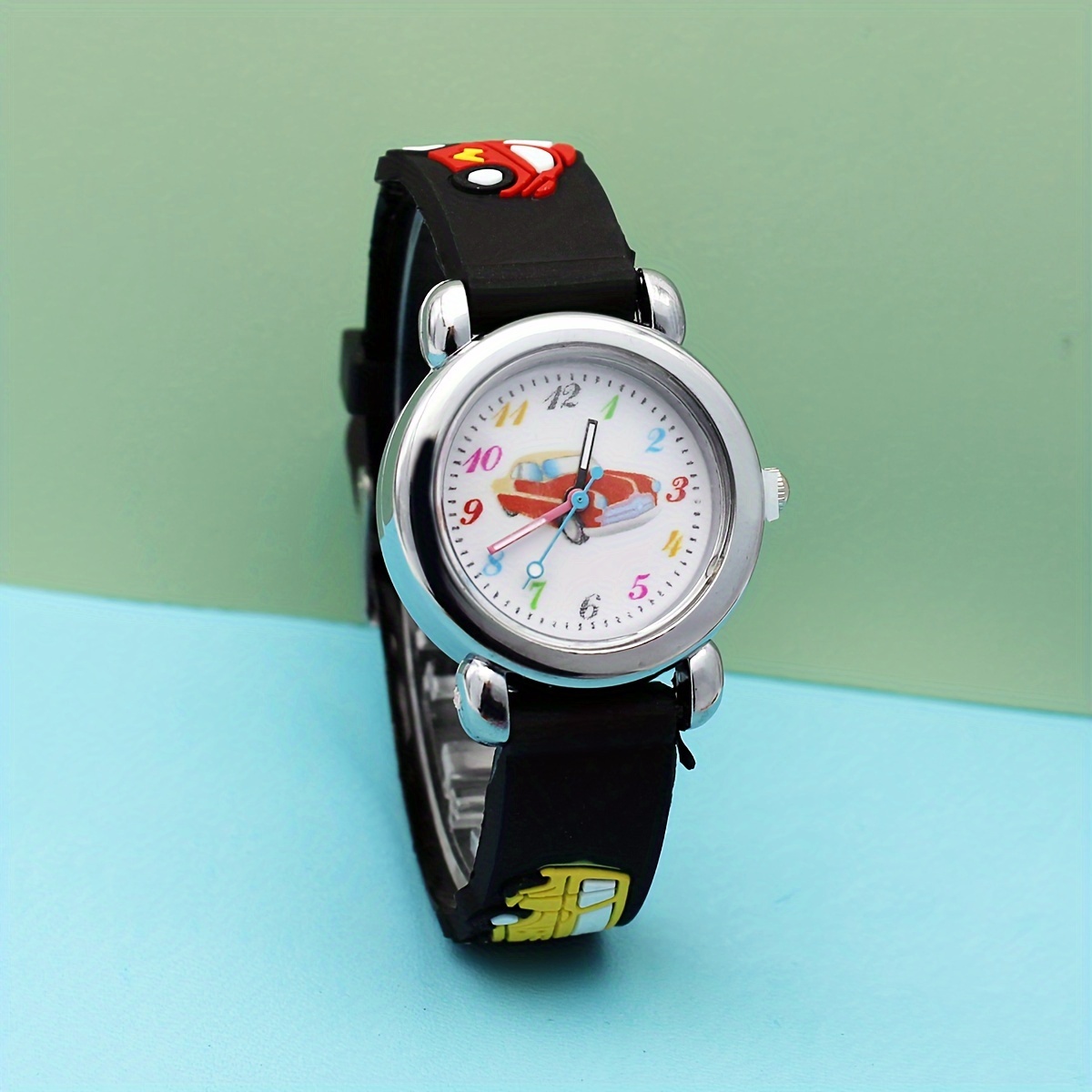 Kids 3d Lindo Reloj Analógico Impermeable Dibujos Animados - Temu