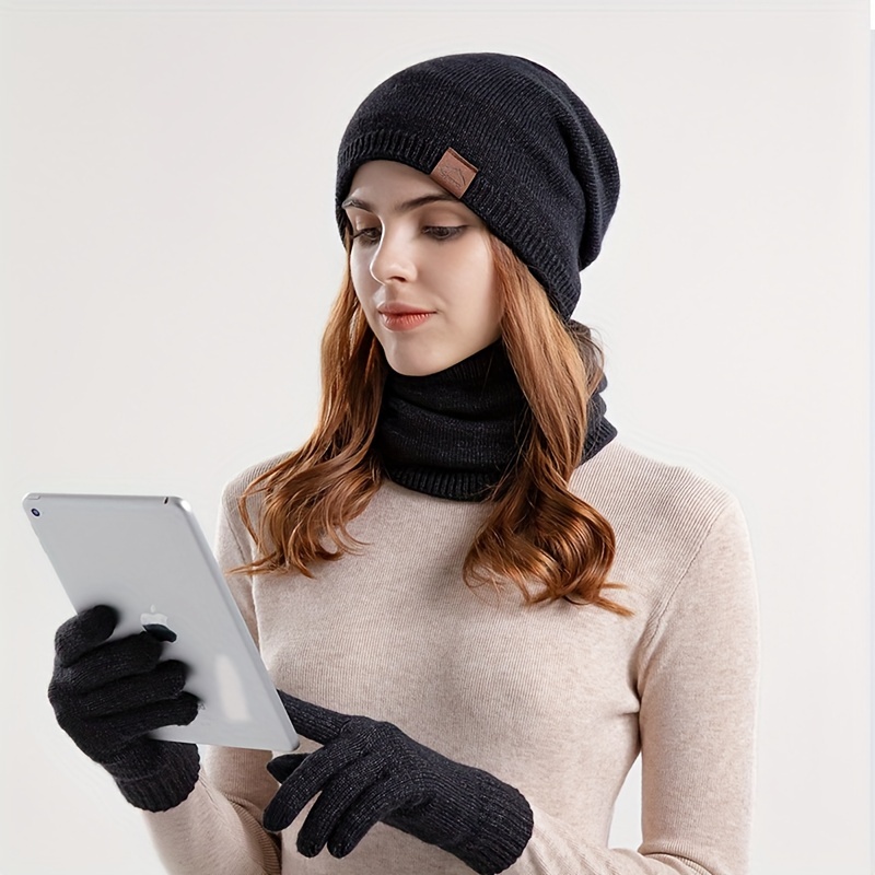 guantes para el frio bufandas de mujer hombre gorros de invierno juego  chalina