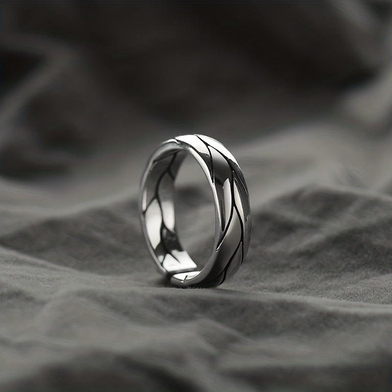 Men's Retro Wave Ring Adjustable Opening Ring