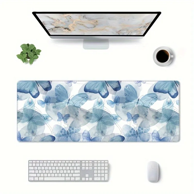 Desk Mat, Large Mouse Pad, 32 X 12 Xxl Extended Gaming Mousepad, Desktop  Decor Desk Pad, Cute Men Women Office Supplies And Accessories, Xl Mouse  Pad For Laptop & Keyboard, Blue Butterfly - Temu