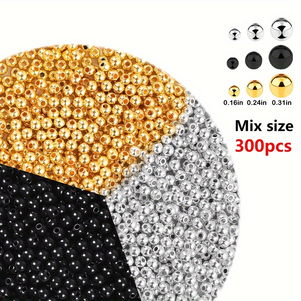 100-200PCS Round Acrylic Ball Shiny Loose Spacer Beads For Diy Jewelry  Making Bracelets Necklace Accessories 6/8mm