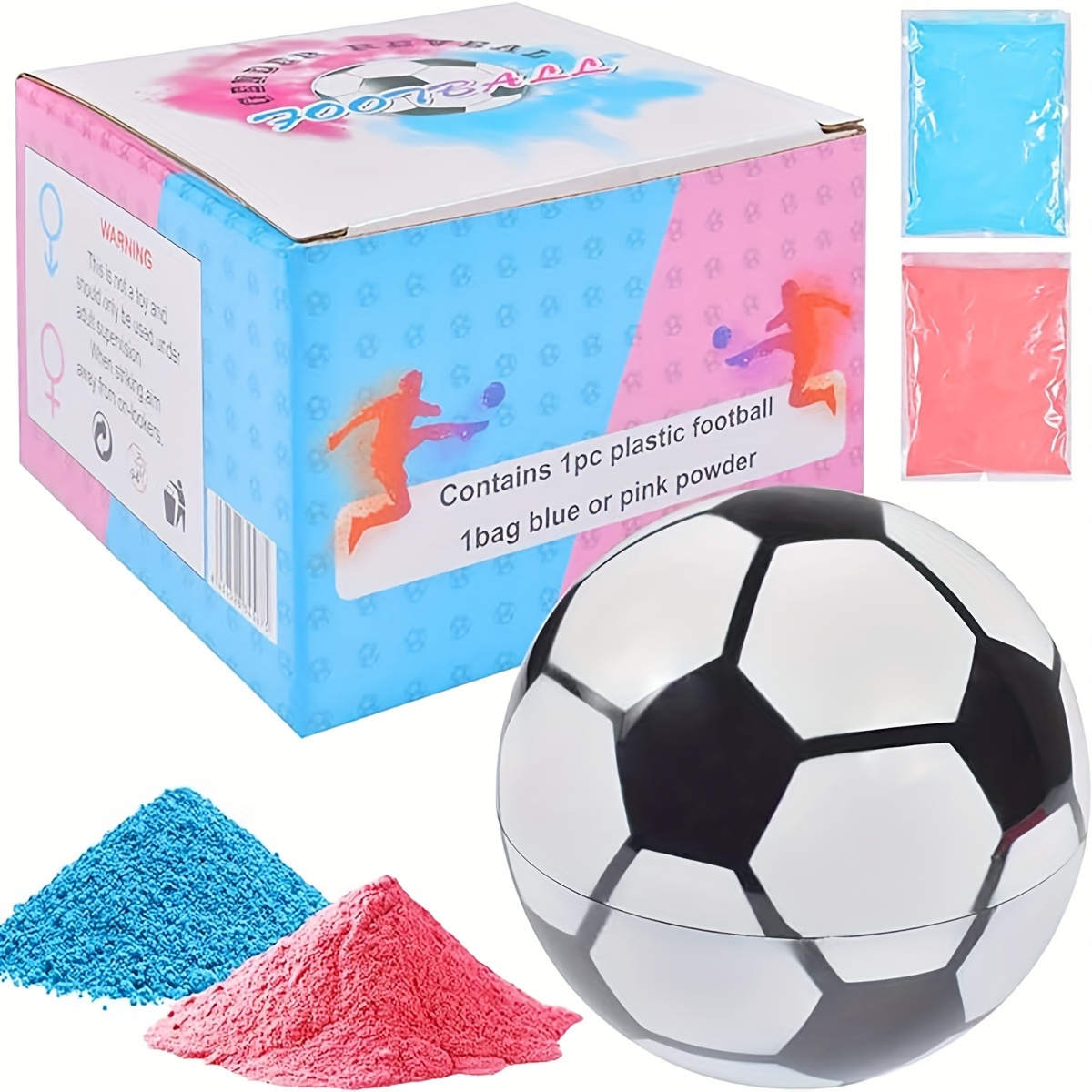 Gender Reveal Soccer Ball Blue Powder Kit Boy Girl - Temu