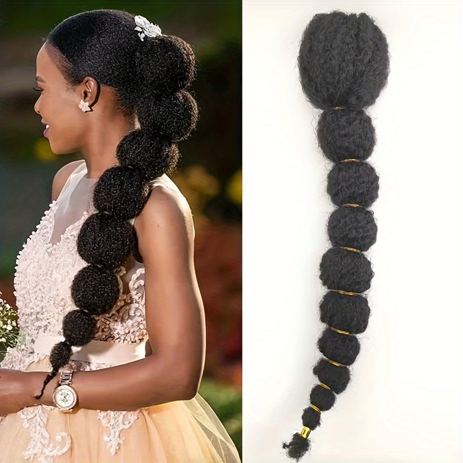 

Kinky Afro Bubble Ponytail Extension For Women 16/18/24 Inch Long Synthetic Drawstring Ponytail Black Clip On Ponytails