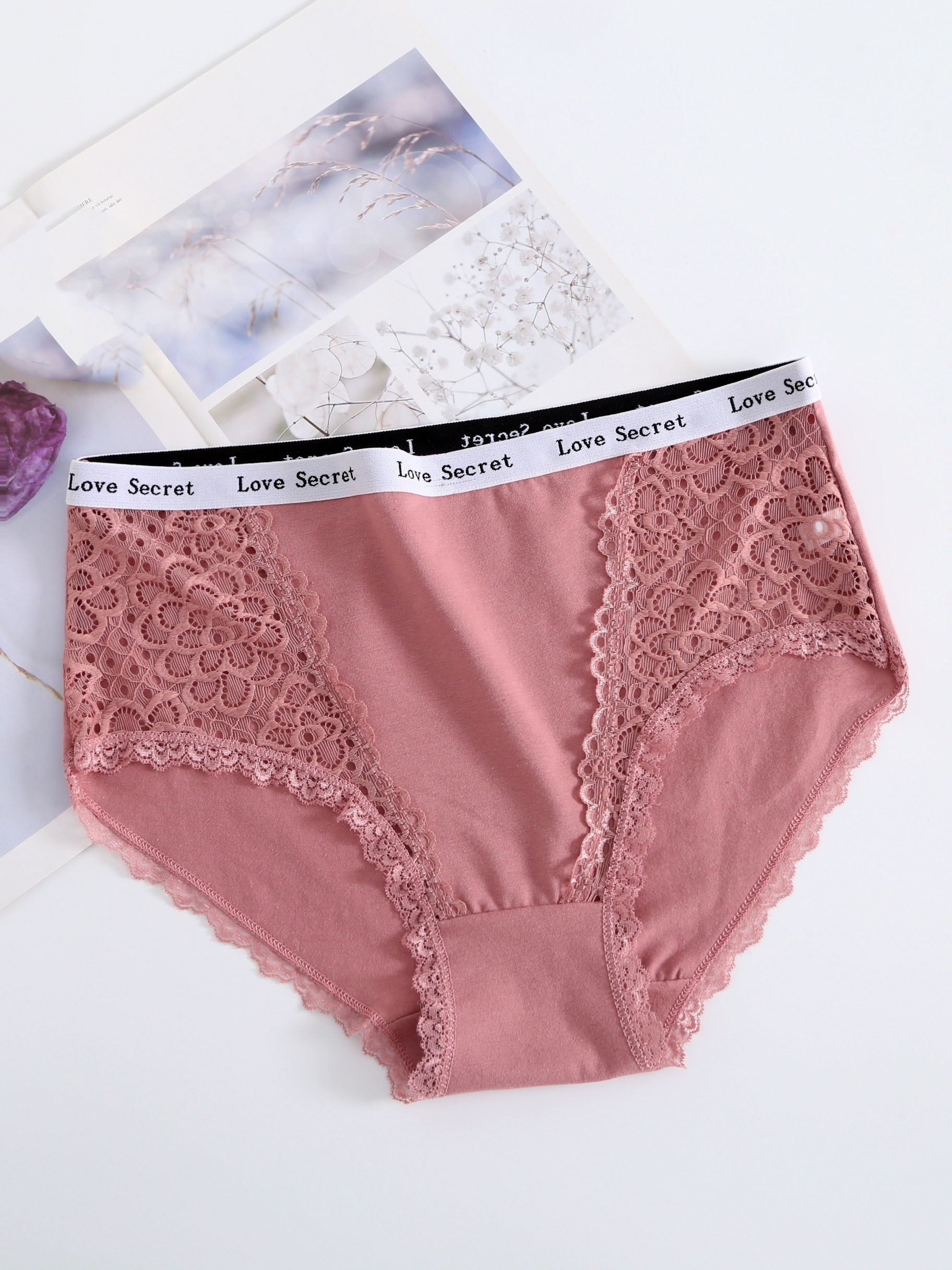6pack Contrast Lace Panty Set Lingerie