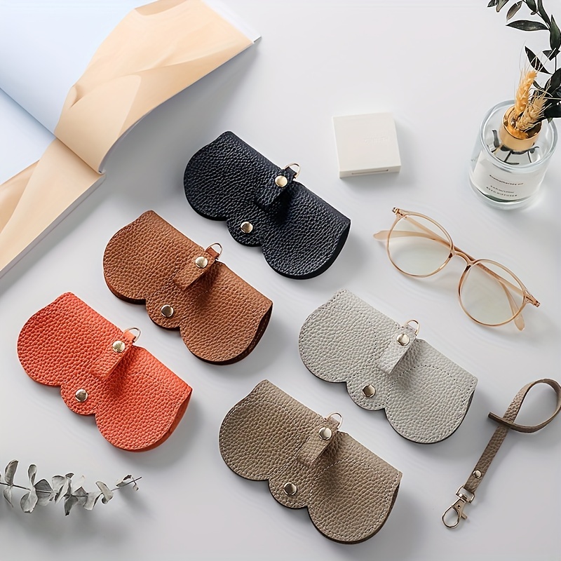 Portable Leather Glasses Case,durable Soft Sunglasses Pouch Slim Case For  Women Unisex Eyeglass Case - Temu