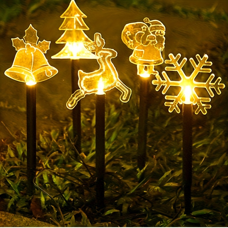 LED Solar Light Santa Claus Ground Mounted Lamp New Stake Lamp Party