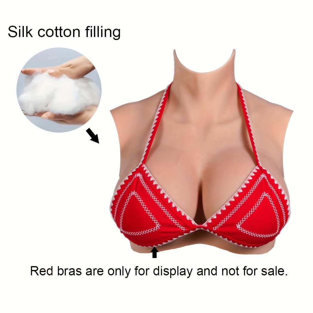 High Collar Breast Forms Filled with Elastic Cotton Silicone