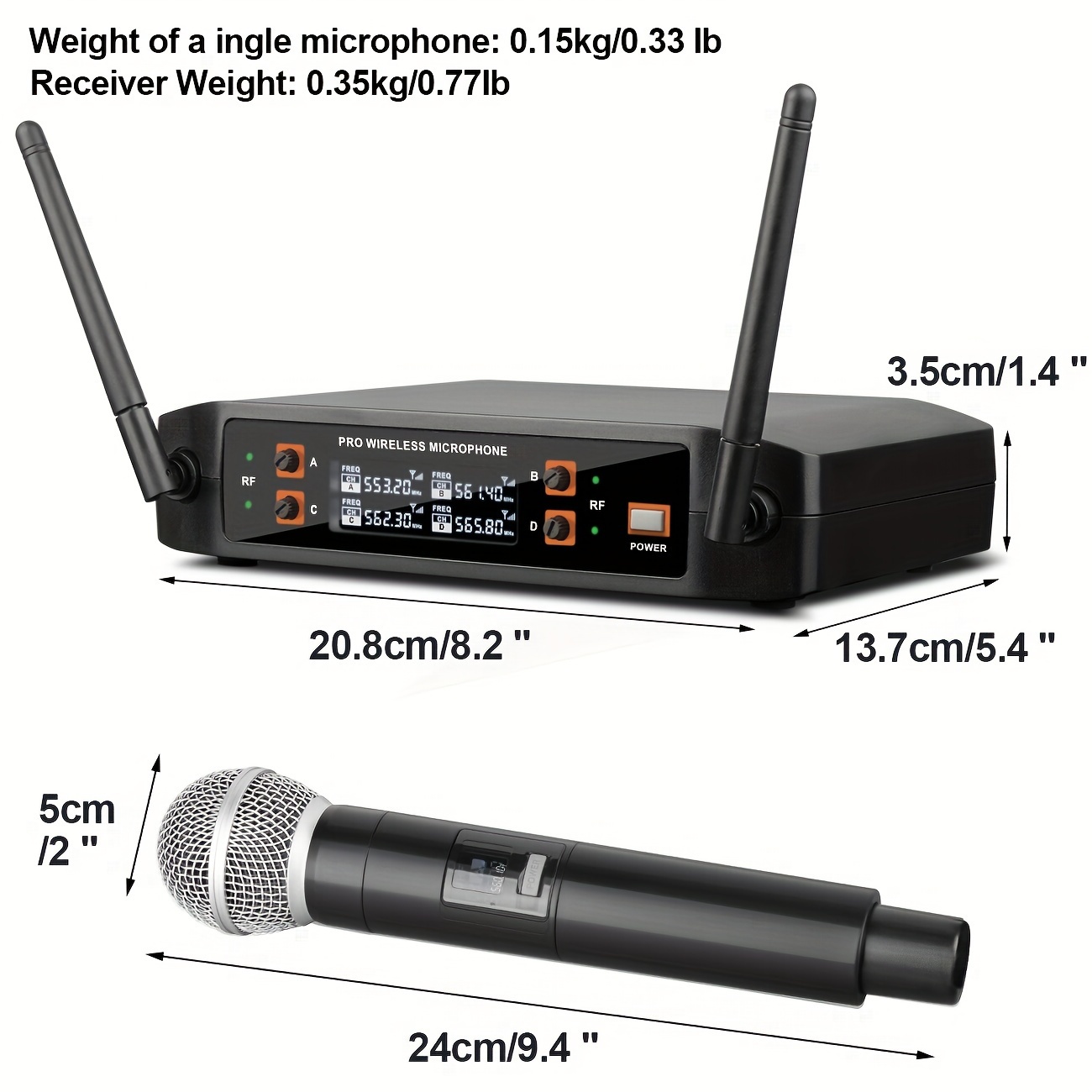 Depusheng R4 micro sans fil karaoke UHF Corps en métal professionnel 4  canaux système de microphone portable sans fil, adapté à la maison KTV,  église, performance : : Instruments de musique et