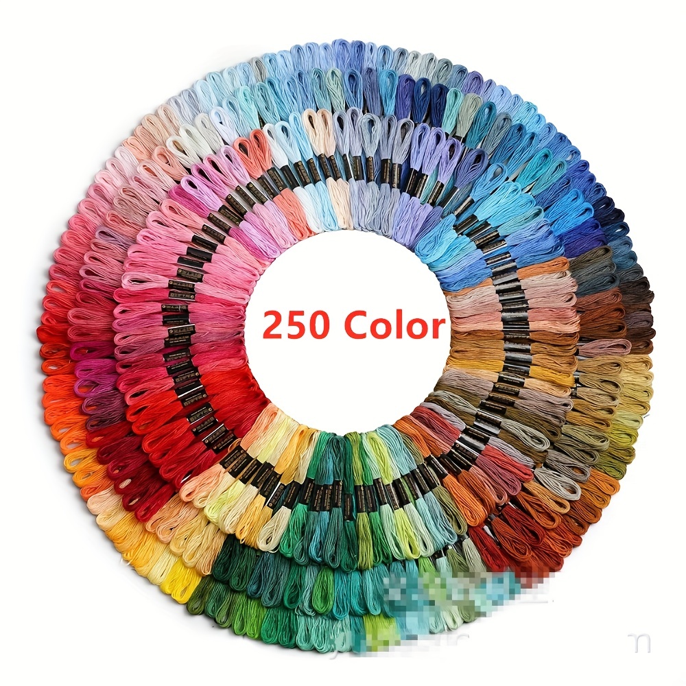 

1set, 250/200/150/100/50/24 Colors Embroidery Thread, Cross Stitch Thread, Sewing Skeins Embroidery Floss Kit, Diy Sewing Thread