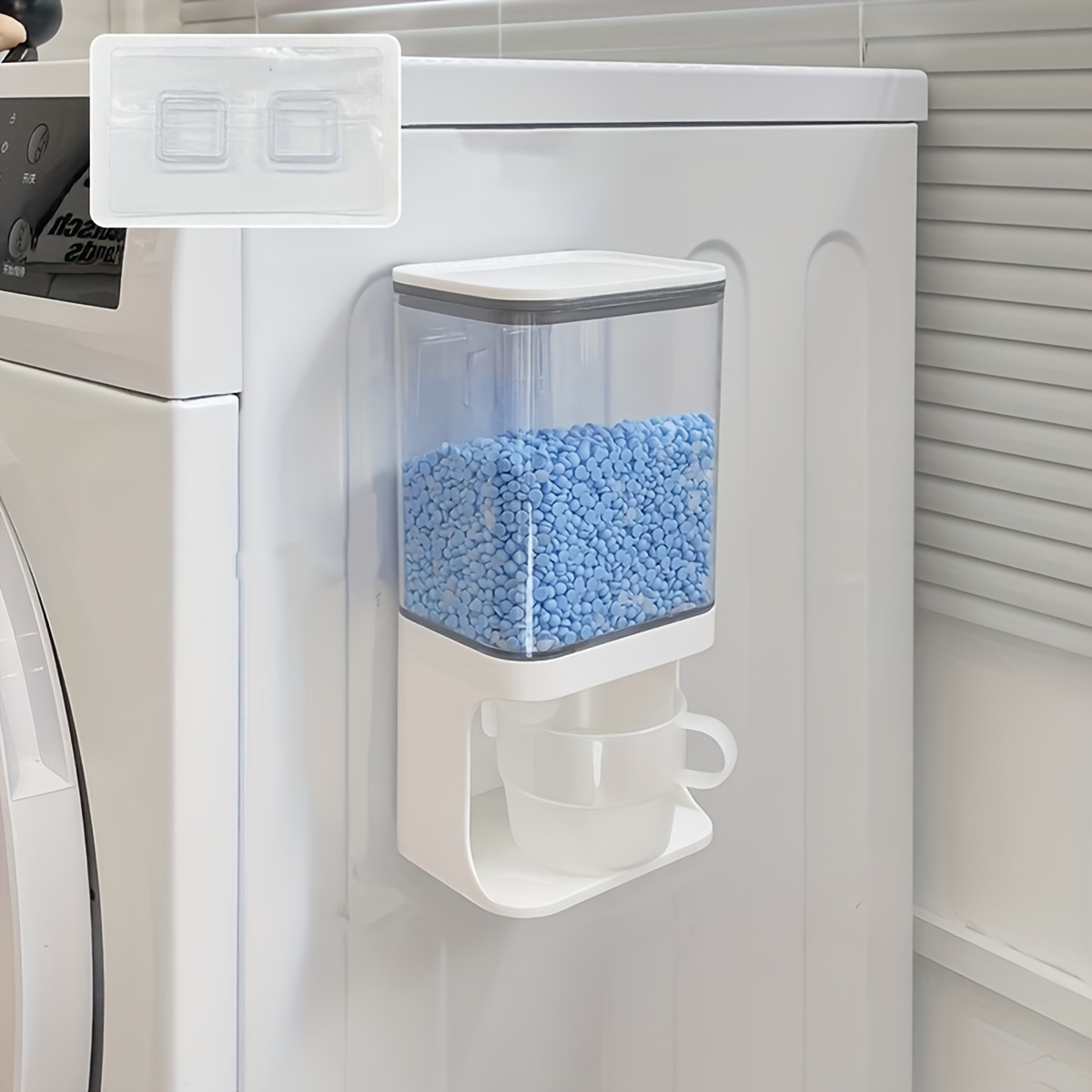Détergent à lessive étanche à l'air Boîte de stockage de poudre à laver  Récipient de poudre avec tasse à mesurer Distributeur de céréales  polyvalent