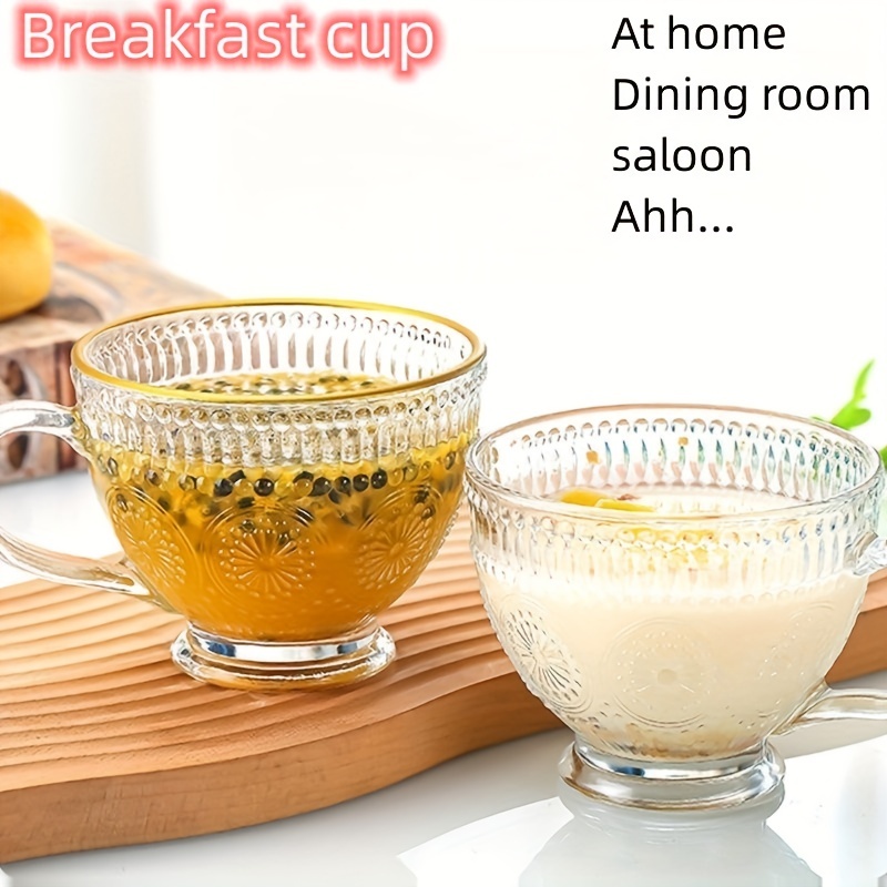 Sunflower Glass Cups With Handle Clear Glass Water Cups - Temu