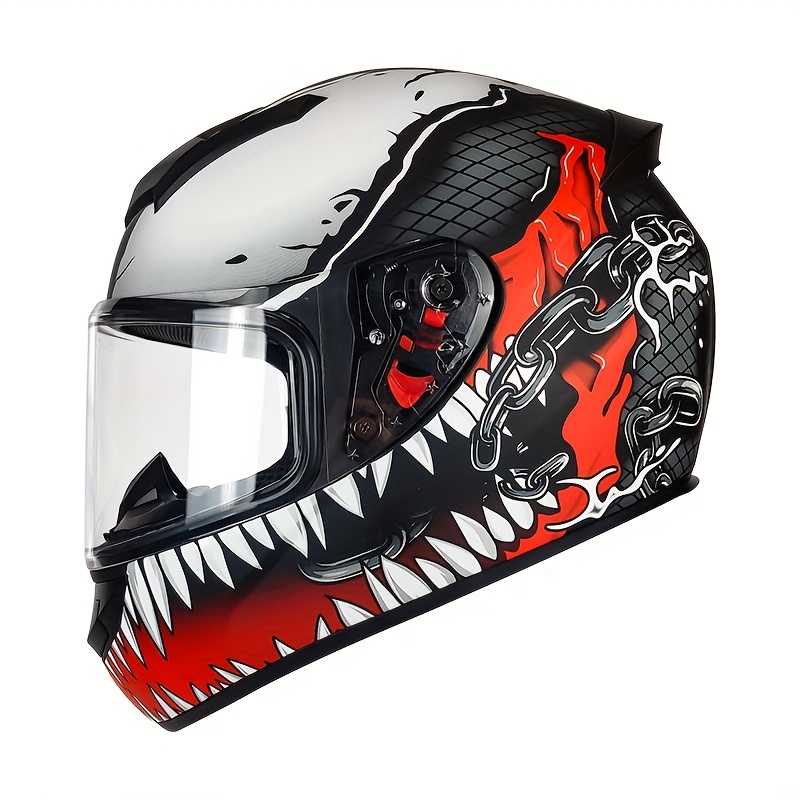 Cascos de Moto de carreras para hombre y mujer, cascos integrales de cara  completa, aprobado por DOT, con visera antivaho, casco Kask Venom DOT