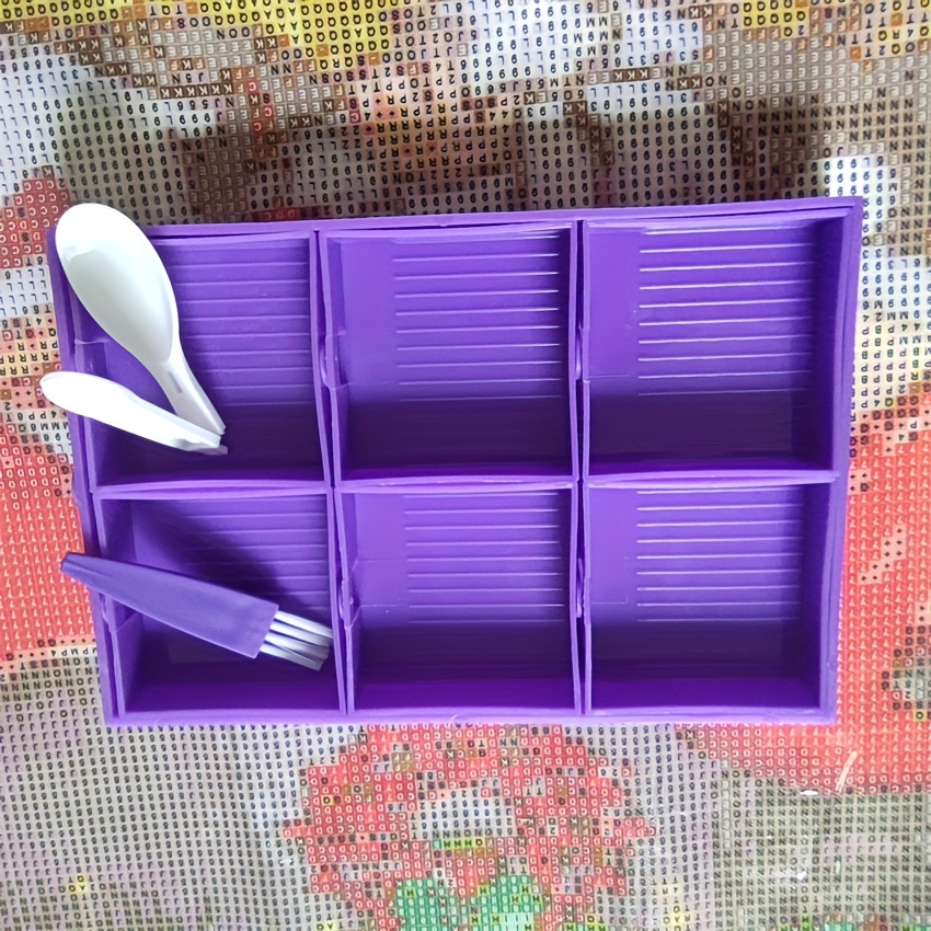 Diamond Painting Purple Trays Drill Plate Small Bead Tray Spoon