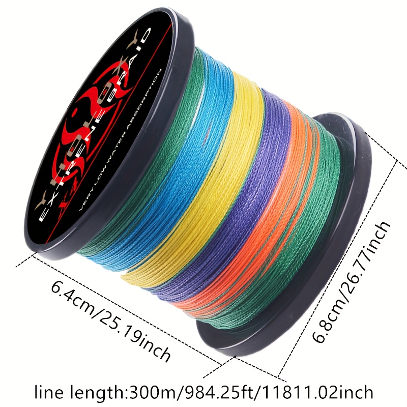 300m/984.25ft Strong Pull Wear Resistant Fishing Line, 4 Strands  Multifilament PE Anti-abrasion Braided Line, 6-100LB (2.72-45.36KG) For  Smooth Long C