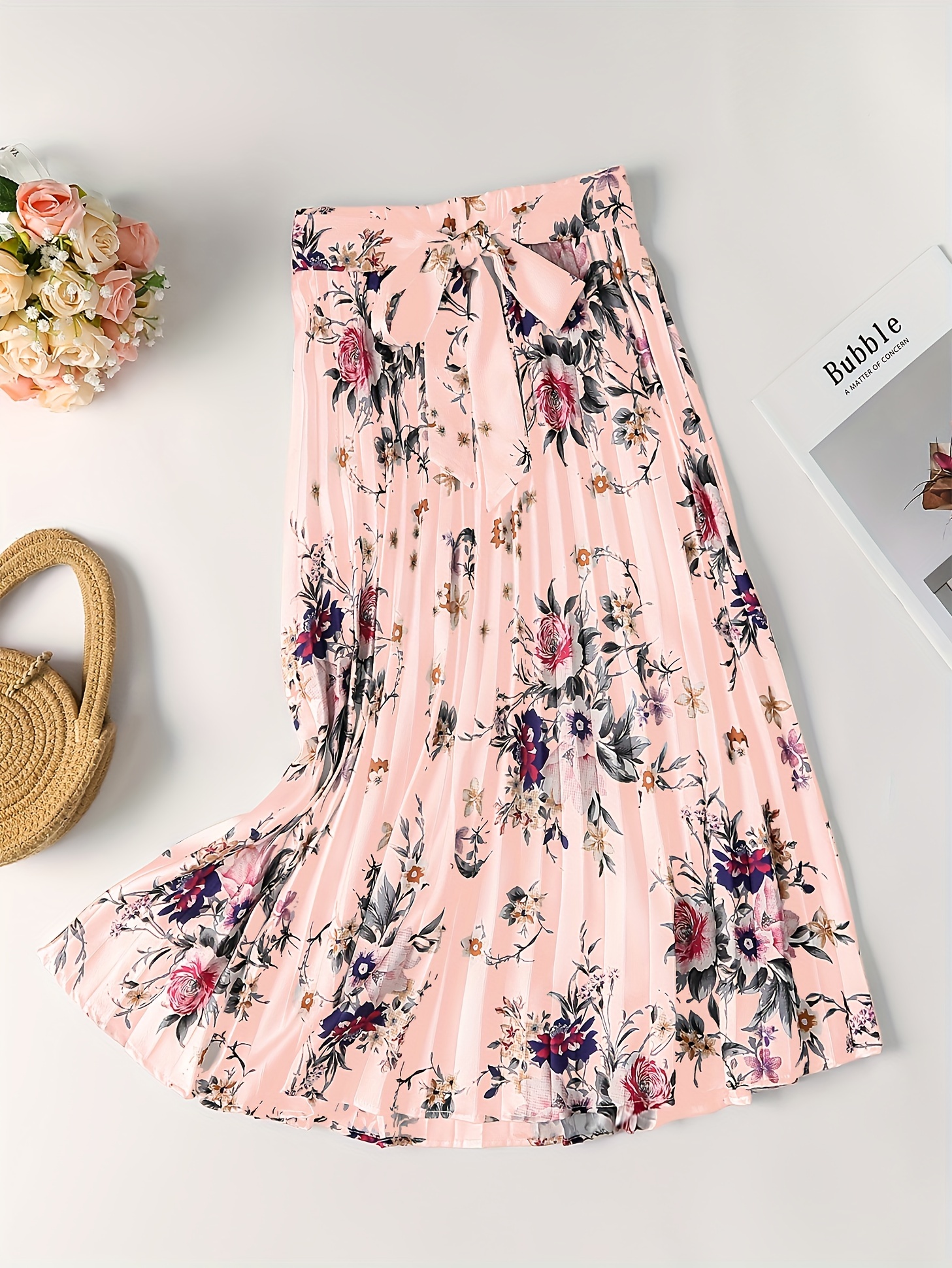 Pink floral vintage outlet skirt