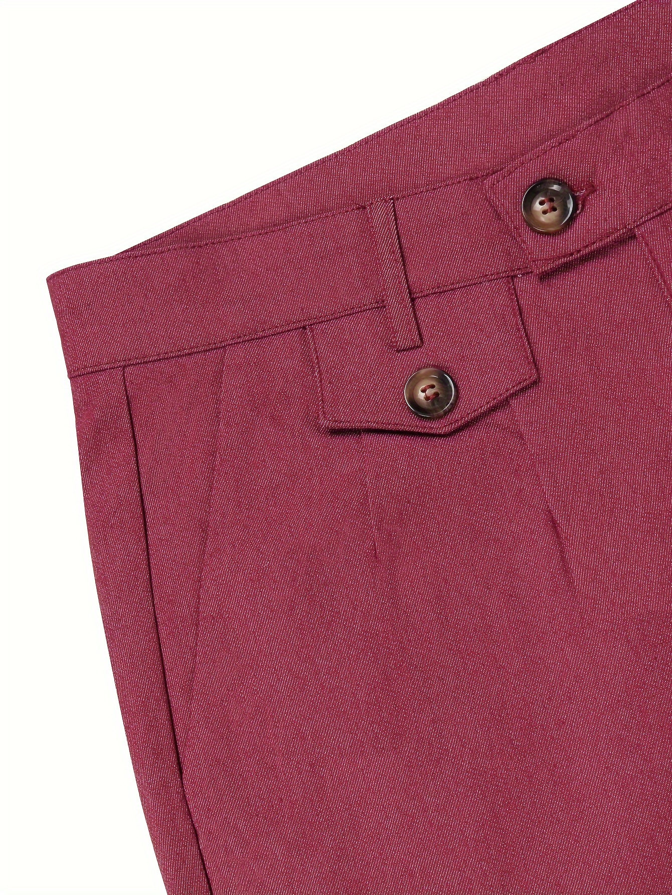 Men's Burgundy Pants Male Casual Solid Color Comfortable Quality Pure Color  Trouser