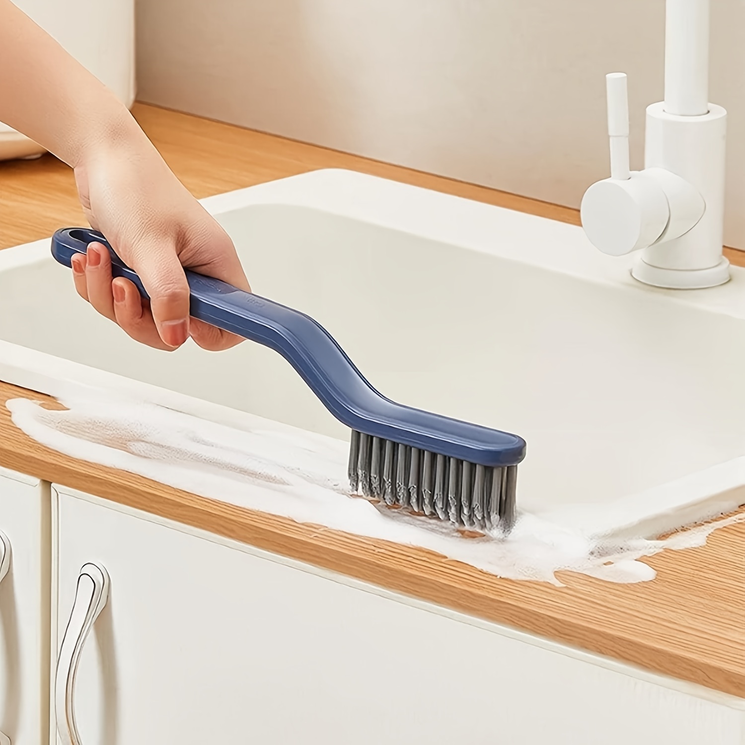 CLLIS 4 Pcs Hard Bristle Crevice Cleaning Brush,Crevice Cleaning Brushes  for Household Use, Multifunctional Corner Gap Cleaning Brush Tool Grout