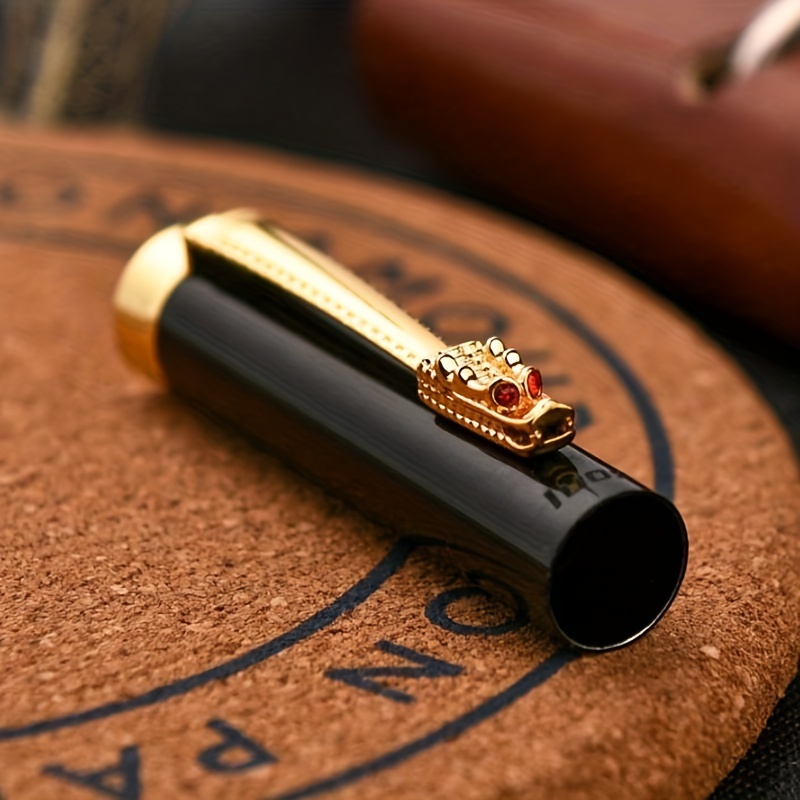 Dragon Head Calligraphy Pen Metal Walking Bead Pen with Carved Beads