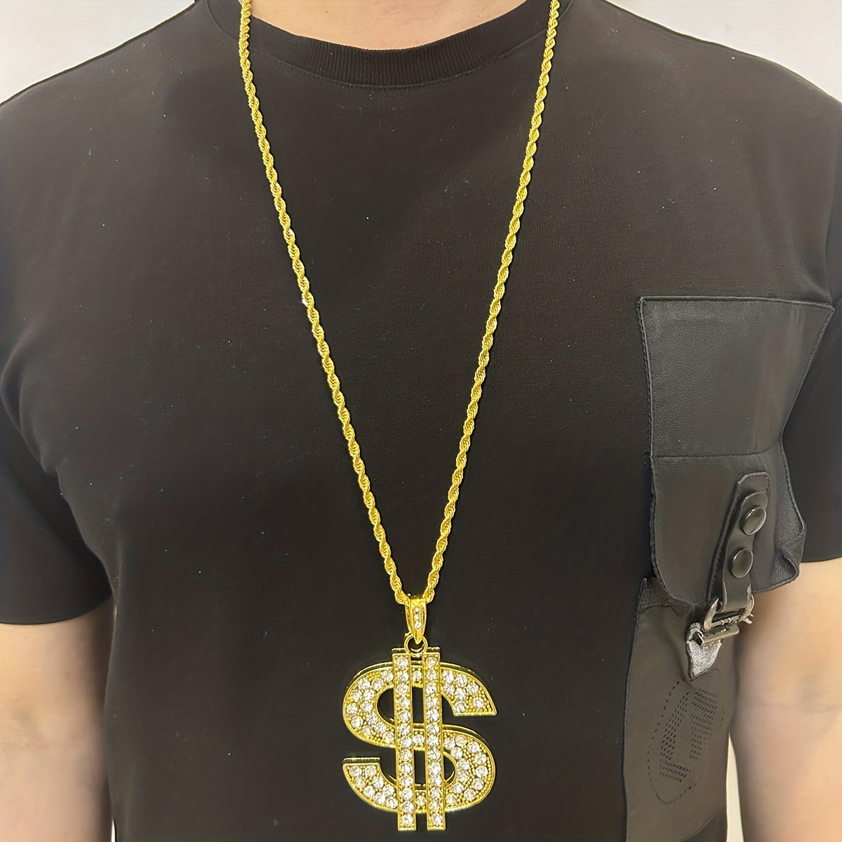 Simulation Golden Dollar Symbol Pendant Necklace