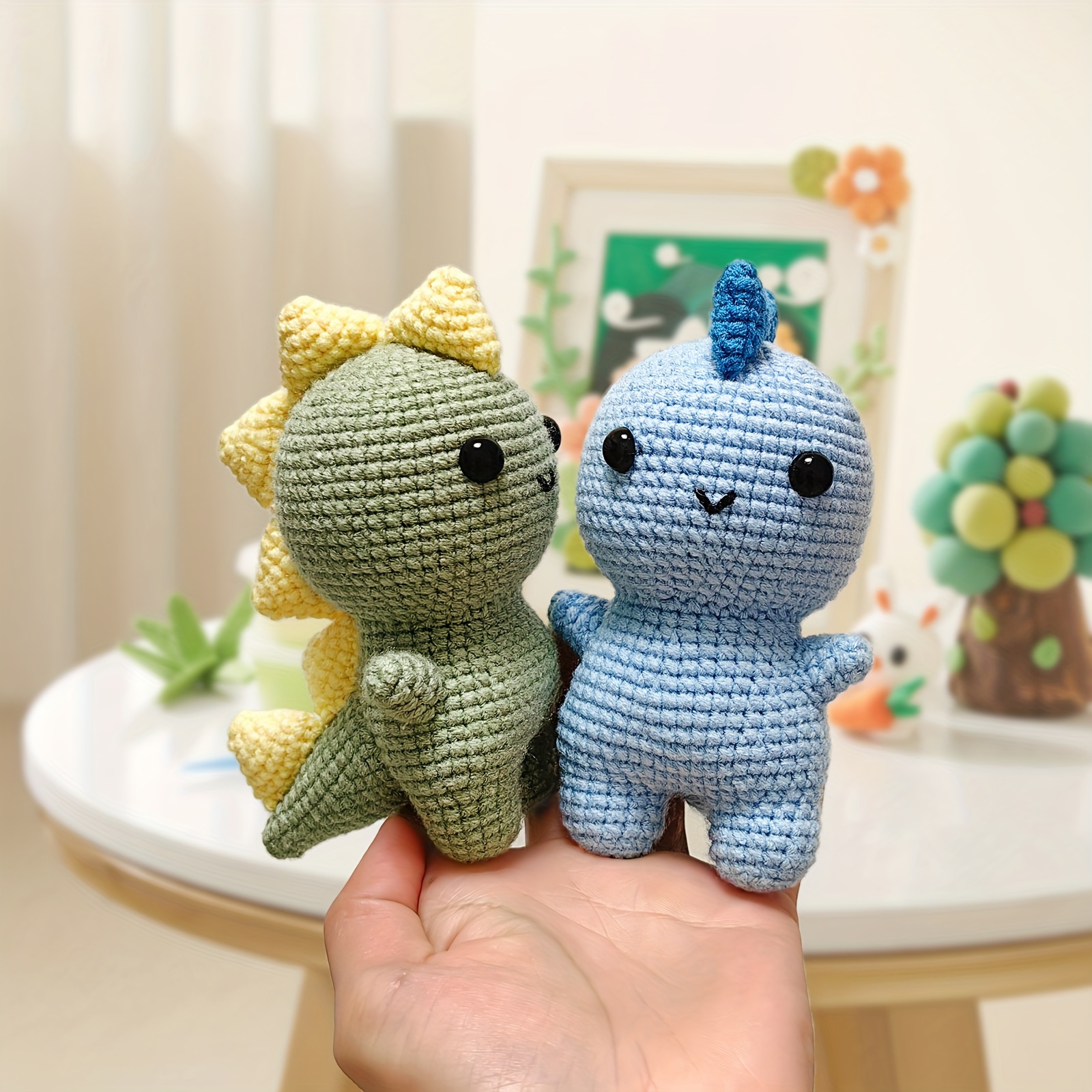 Beginner Crochet Kit Cute Colorful Dinosaurs Crochet Knitting Kit DIY  Craft•Gift 