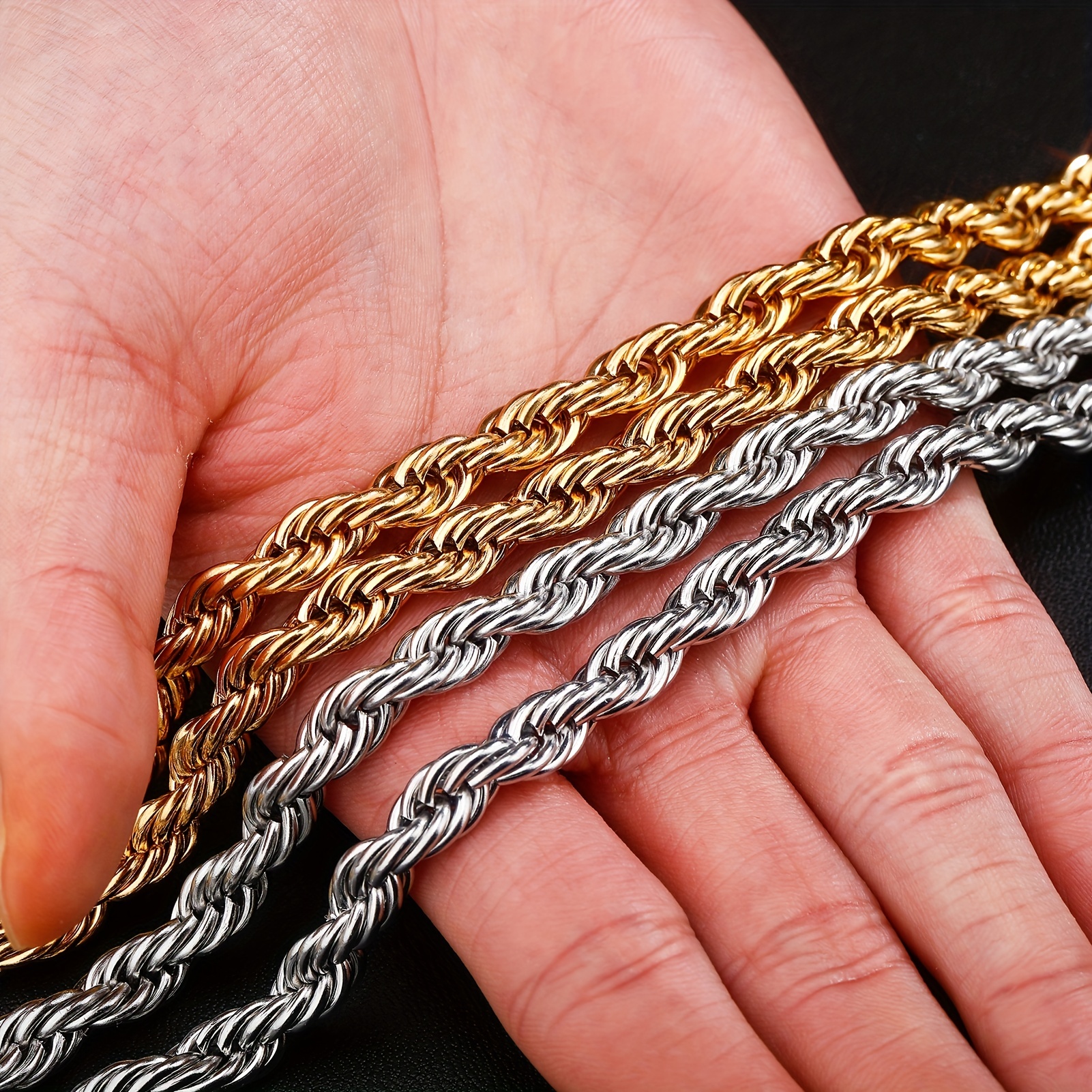 Rope Chain For Men, Golden Accessories