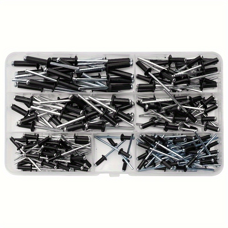 Black Pop Rivets Assortment Kit 529 Pieces, 15 SAE Sizes Blind Rivets for  Metal with Storage Case, Black Aluminum Rivets for Automotives, Aviation,  Ships, DIY Home - Yahoo Shopping