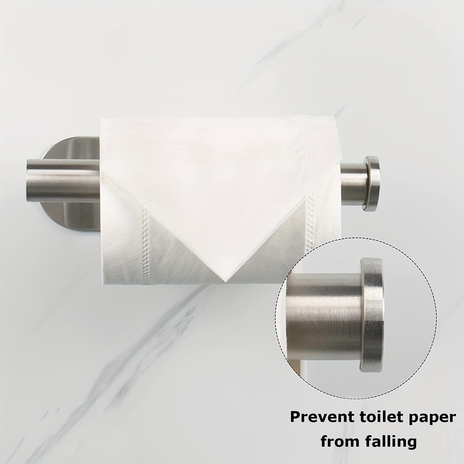 1pc Self-adhesive Toilet Paper Holder, Thickened Stainless Steel Rustproof  Adhesive Bathroom Tissue Roll Holder, No Need To Drill, Suitable For  Bathroom, Kitchen