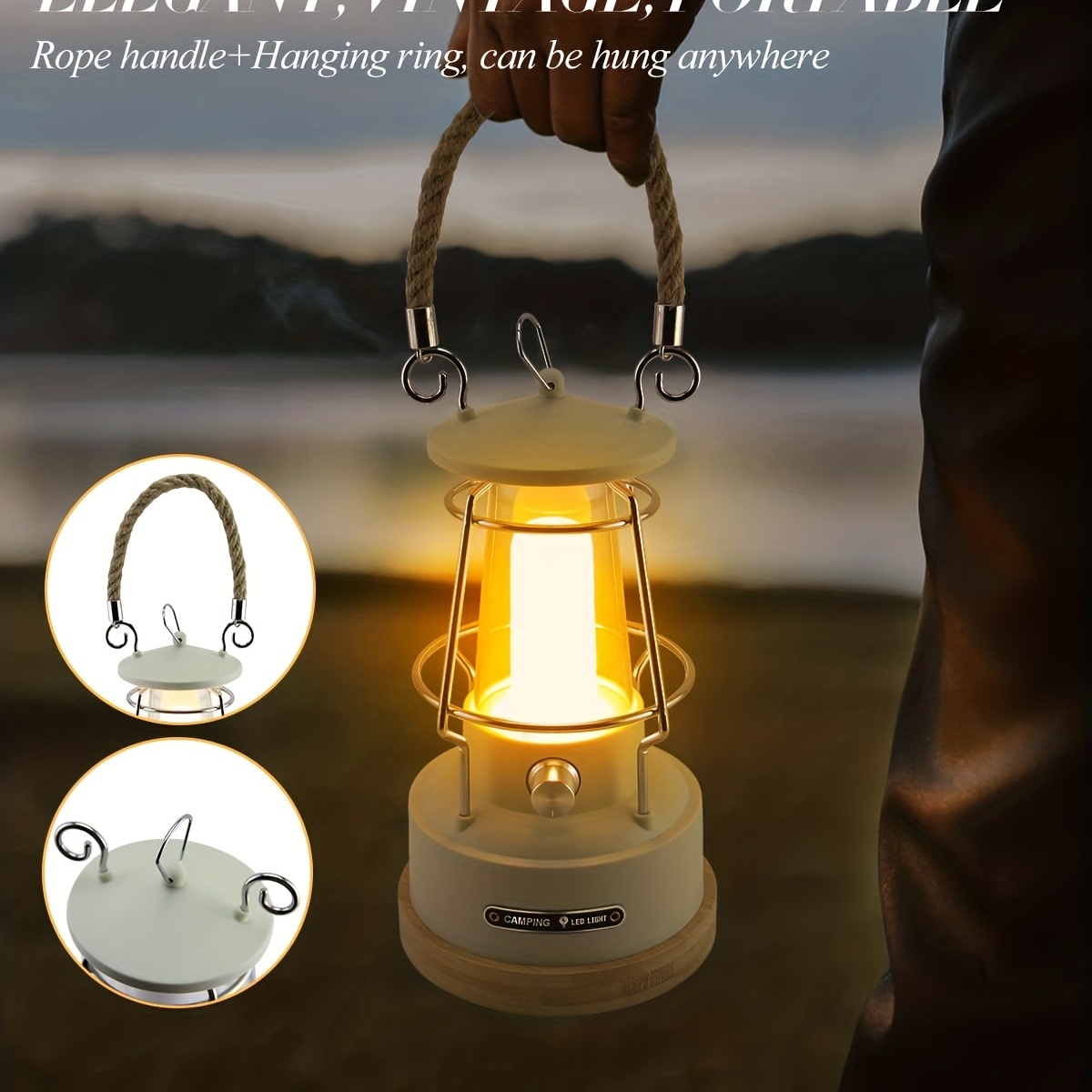 Camping Light, Led Retro Battery Powered Lantern, Led Retro Camping Light,  Power Outage, Hurricane, Outdoor, For Family Party (cr2032 Battery) - Temu