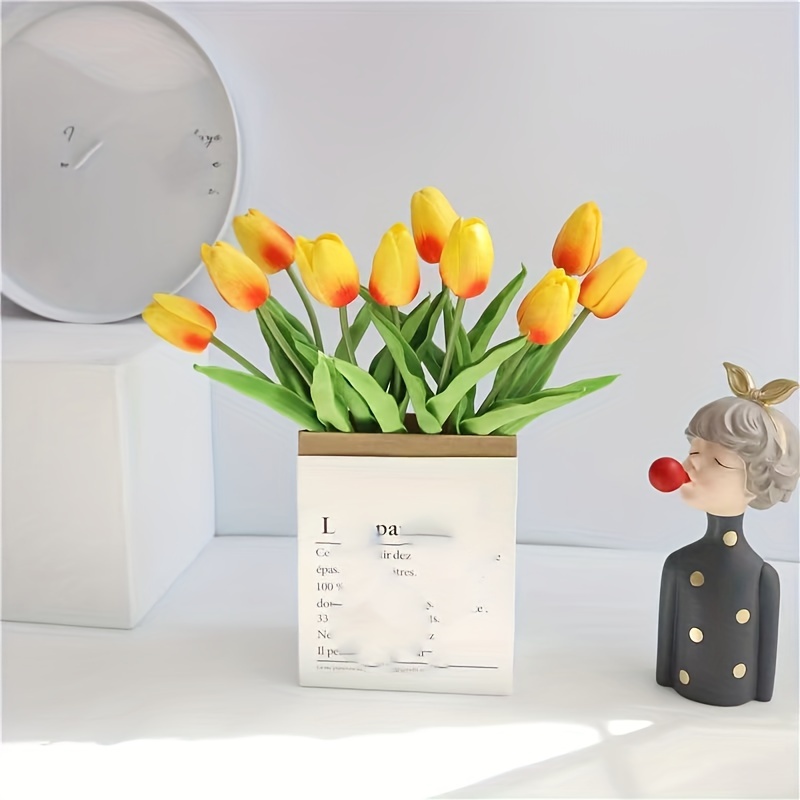 10 Piezas Tulipanes Flores Artificiales Decoración Tulipanes - Temu