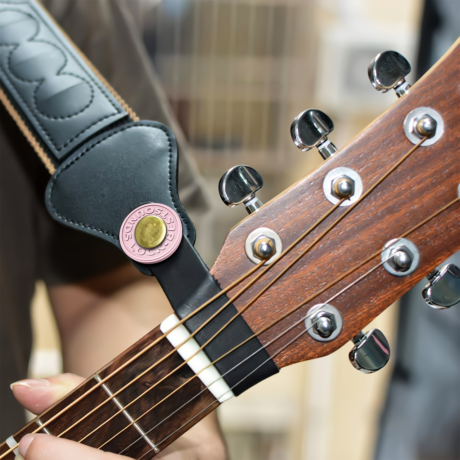 Serrure de sangle de guitare électrique, en Silicone, pièces et accessoires  de guitare basse