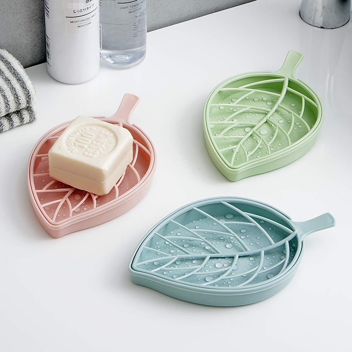 Leaf shaped Soap Dish With Draining Tray Perfect For Kitchen - Temu