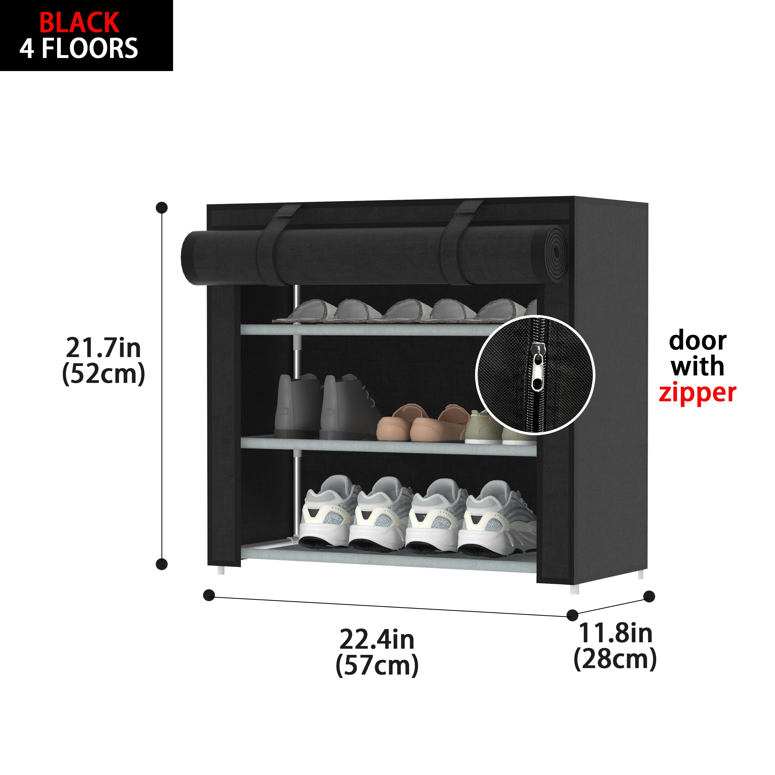 Multi-layers Portable Shoe Rack, Foldable Vertical Shoe Rack With