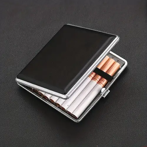 Metal Vintage Cigarette Box Portable Thickened Cigarette Box - Temu