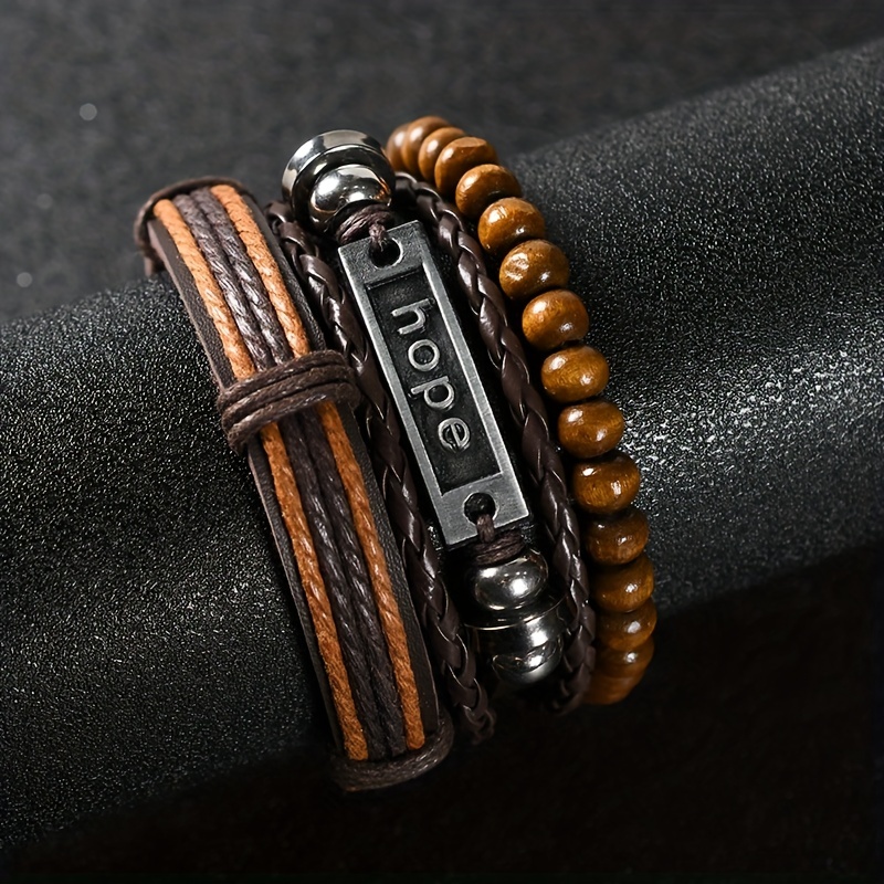 3pcs Braided Cowhide Set Bracelet DIY Kit